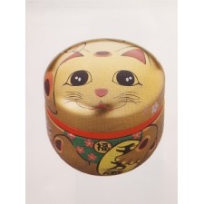 Lucky Cat Tea Caddy 100g - Gold